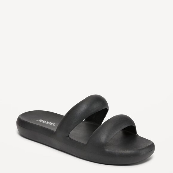 OLD NAVY Women's Black Double-Strap Puff Slide Sandals 10 - Picture 1 of 5